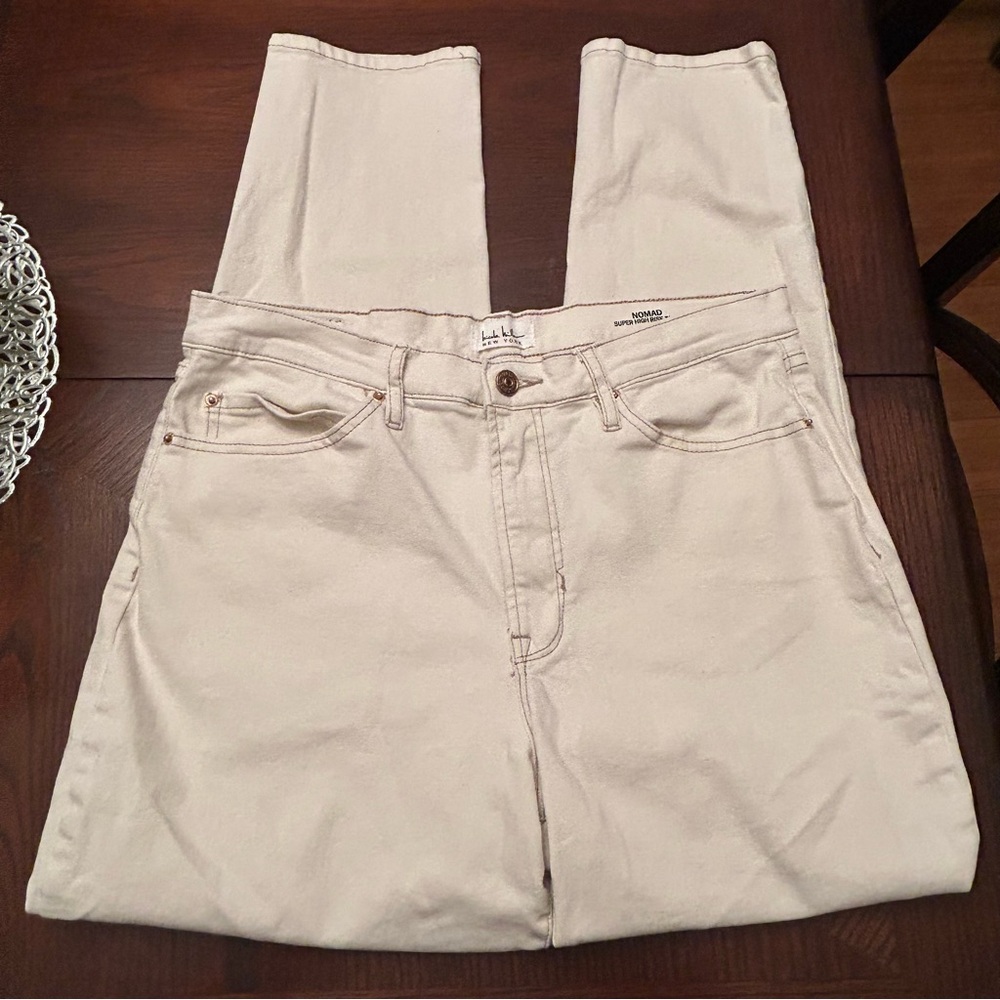 Nicole Miller Jeans Women’s Size 10 Cream Nomad Super High Rise Taper - Picture 2 of 6